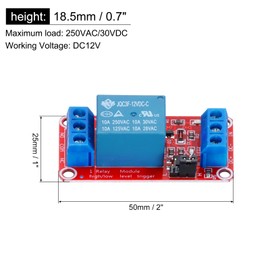 QUARKZMAN 1 Piece DC 12V 1-Channel Relay Module Switch Panel Shield 10A High or Low Level Trigger for Electronics Industry Home Automation