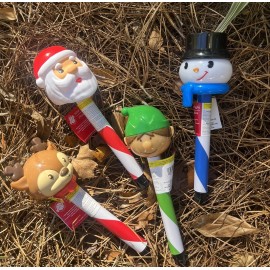 Christmas house 4 pc Santa & Friends Christmas Solar Stake Lights 14" Solar LED Lights S6