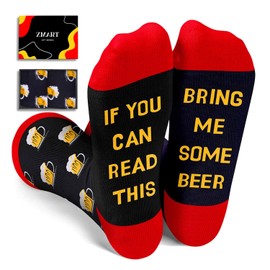 Zmart Funny Beer Gifts for Men, If You Can Read This Beer Socks for Drink Lovers, Father's Day Gift Ideas for Dad