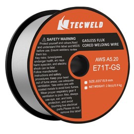 TECWELD 0.35" Flux Core Welding Wire - E71T-GS Gasless, Low Splatter, Mild Steel MIG Wire - Fits Most MIG Welders - 2 lb Spool