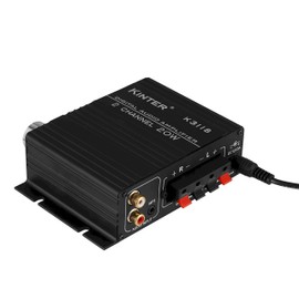 Kinter K3118 Texas Instruments TI Digital Hi-Fi Audio Mini Class D Home Auto DIY Arcade Stereo Amplifier with 12V 3A Power Supply Black