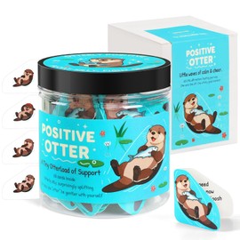 JULEASEL Positive Otter Cards Jar – 60 Cute Positive Affirmations Cards