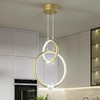 JXJYHL Modern Chandelier Light Fixture,2-Ring Dimmable LED Pendant Light 6000K,Adjustable