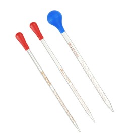 PATIKIL Graduated Dropper Pipettes Kit, 3 Pack 1ml/2ml/5ml Borosilicate Glass Pipette with Rubber Squeeze Bulb for Transfer Liquid for Lab, Chemistry