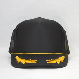 The Vintage Year High Crown Foam Mesh Camouflage Trucker Hat Baseball Cap (Black/Gold)