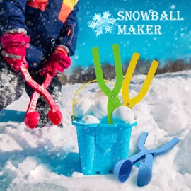 Snow Toys, Snowball Maker 4 Pack Snow Ball Shaper Molds Toys for Kids Snow Ball Fights Tool Kids Winter Toys Snow Ball Clip Snow Games for Kids Outdoor