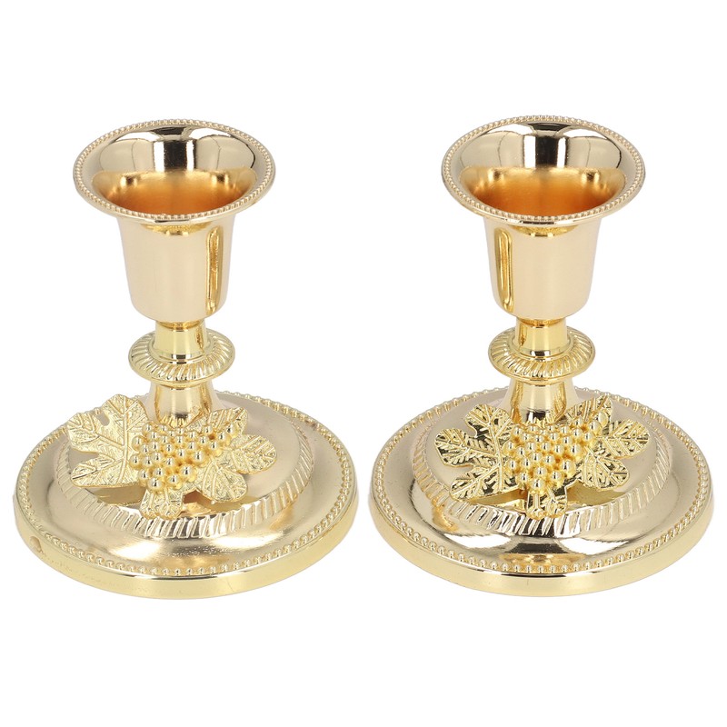 2Pcs Metal Candle Stand Good Stability Multifunctional European Simple Candle