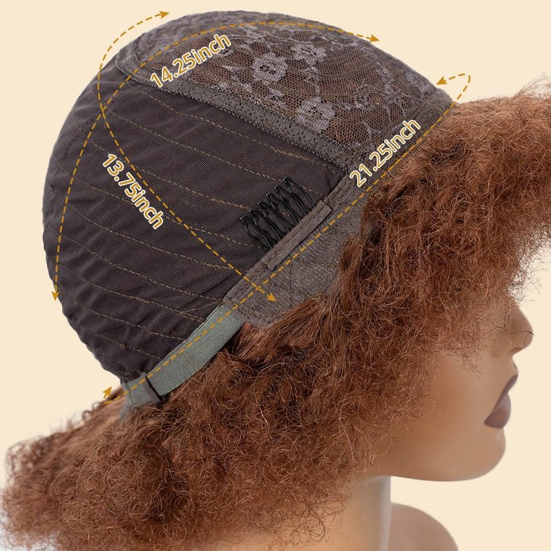 JOEDIR HAIR 70s Afro Wig Unisex Human Hair Wigs Afro