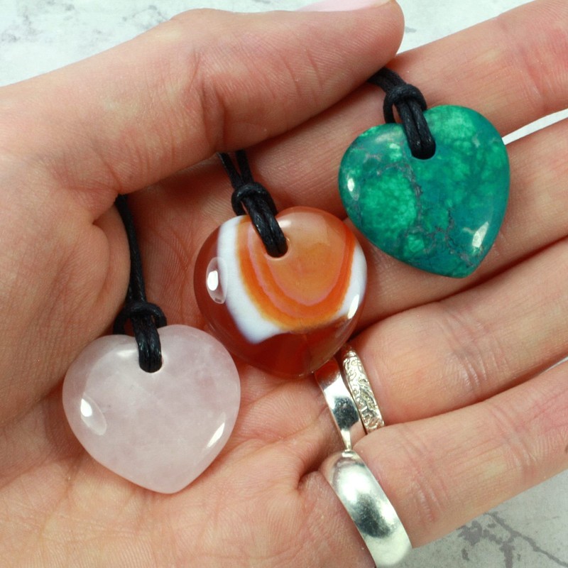 Aries Birthstone Necklace - Hematite Heart