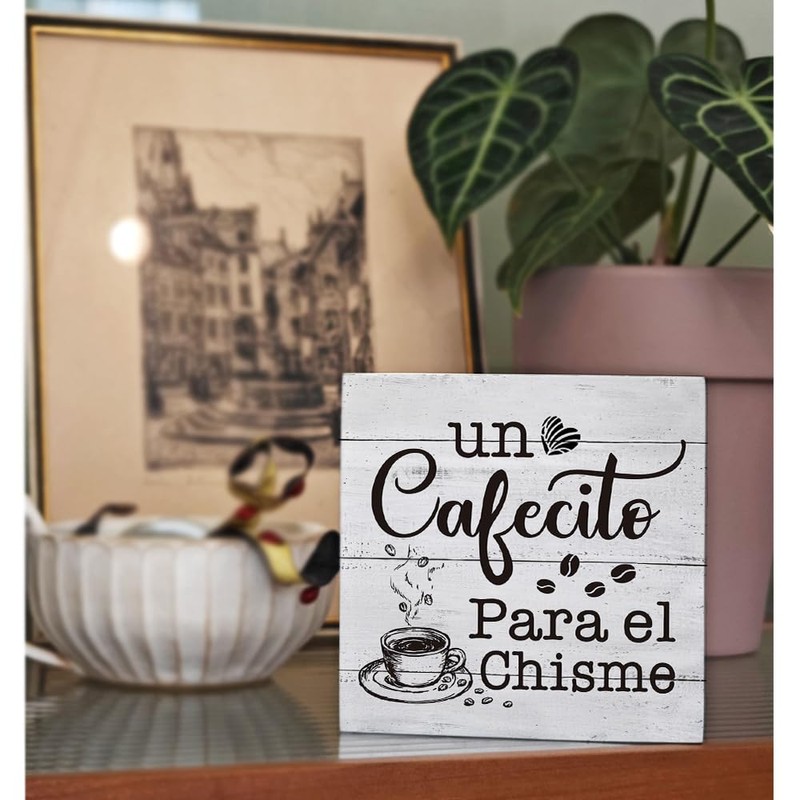 Qubereeree Stylish Coffee Bar Cafe Station Signs,Funny Spanish Decoration Sign