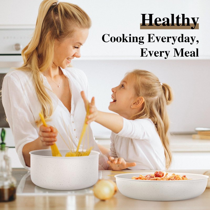 SODAY Pots and Pans Set Non Stick, 17 Pcs Cookware