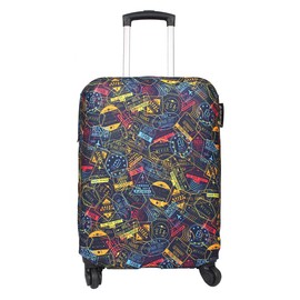 Explore Land Travel Luggage Cover Washable Suitcase Protector - Fits 27-30 Inch Luggage, Stamp L