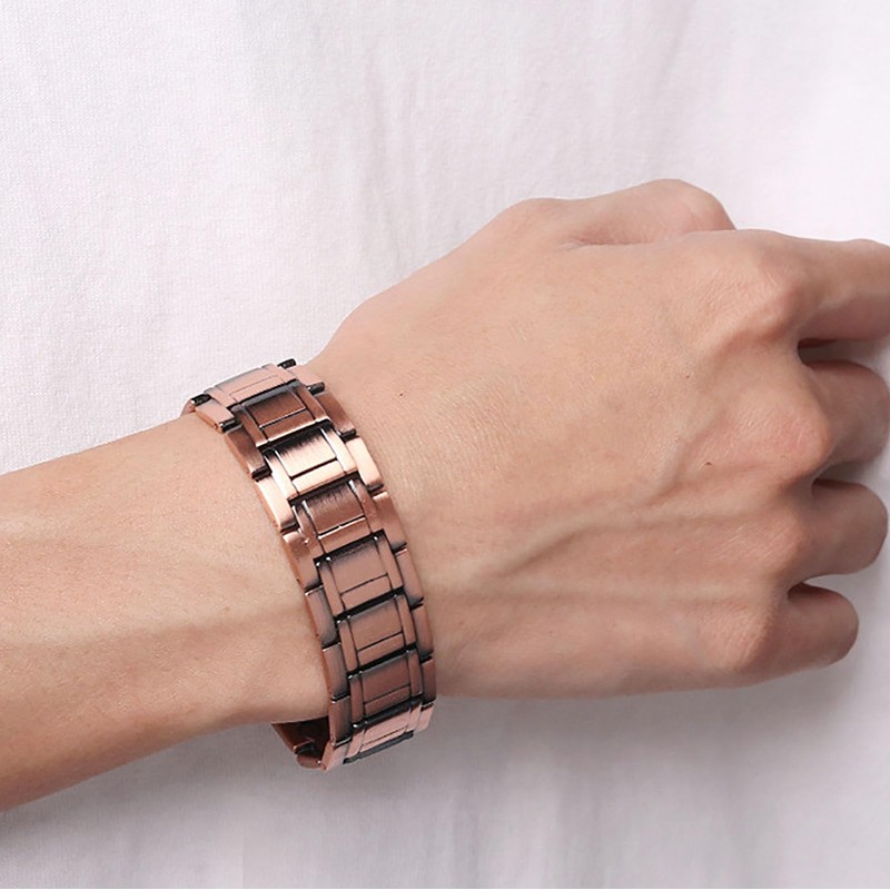 PLQ Copper Bracelet for Men, Solid Copper Magnetic Bracelets
