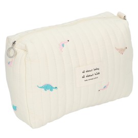 Diaper Bag Organizing Pouch,Large Capacity Stroller Diaper Storage Bag ,Exquisite Embroidery Cotton Portable Zippered Travel Daily Storage Bag (Dinosaur)