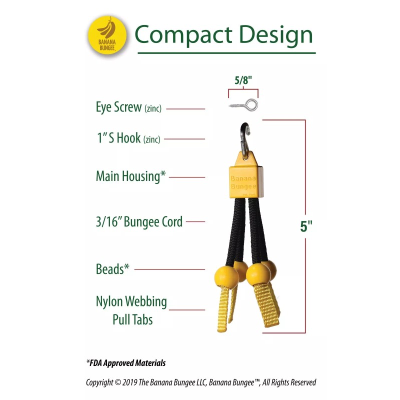 The Banana Bungee Banana Holder Hanger - Hook Stand Basket