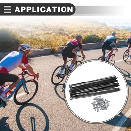 Motoforti Universal Wheel Plated Spoke, Metal, Black, 263mm Length with Nipples for Most Bicycle,4 Pcs