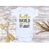 Hello World Newborn Bodysuit With Name