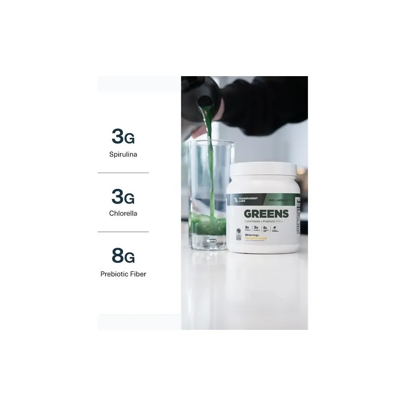 Transparent Labs Prebiotic Greens Superfood Antioxidantes 30