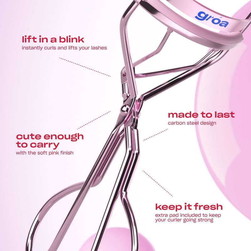 GRÓA Premium Eyelash Curler - Eyelash Curler for Instant Lash