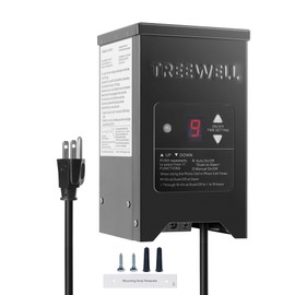 TREEWELL 150W Low Voltage Landscape Transformer, Outdoor Landscape Lighting Transformer with Photocell Sensor & Timer, 120V AC to 12V/15V AC, Stainless Steel Waterproof Transformer, Black, ETL Listed