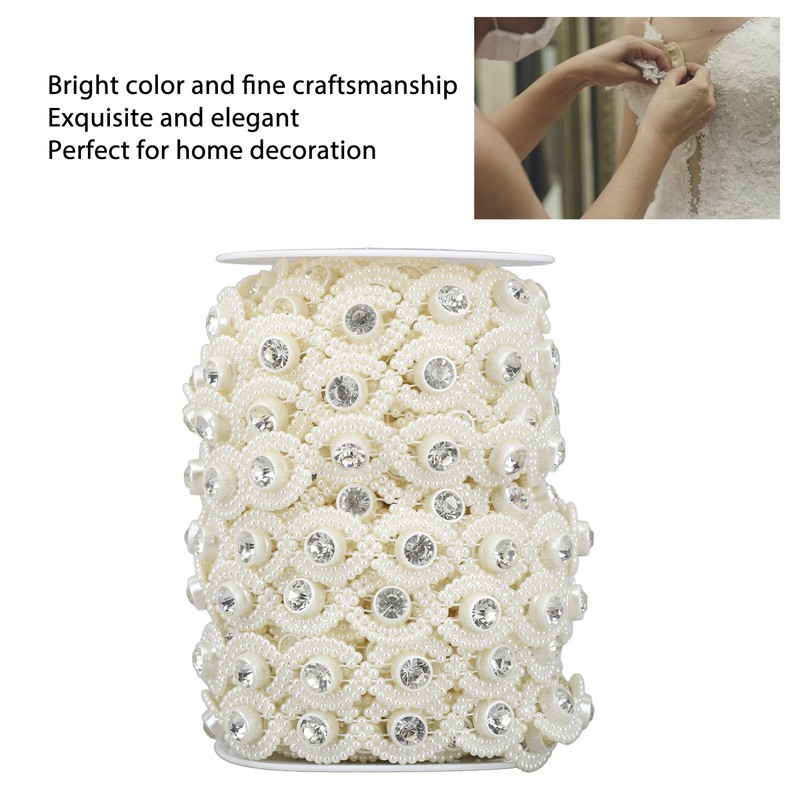 Bead Chain String Half Side Flatback DIY Imitation Pearl String