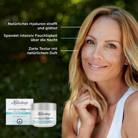 Heliotrop Anti-Ageing Night Cream for All Skin Types, Vegan Natural Cosmetics, Regenerated and Smoothed Skin, Multi-Perform Night Cream with Natural Hyaluronic Acid, Active Hyaluron, 1 x 50 ml