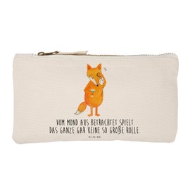 Mr. & Mrs. Panda Make-Up Bag Fox Lord, White, Hand Drawn