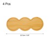 sourcing map 4pcs Mosaic Bamboo Coasters, 8.9 Inch Peanut Shape