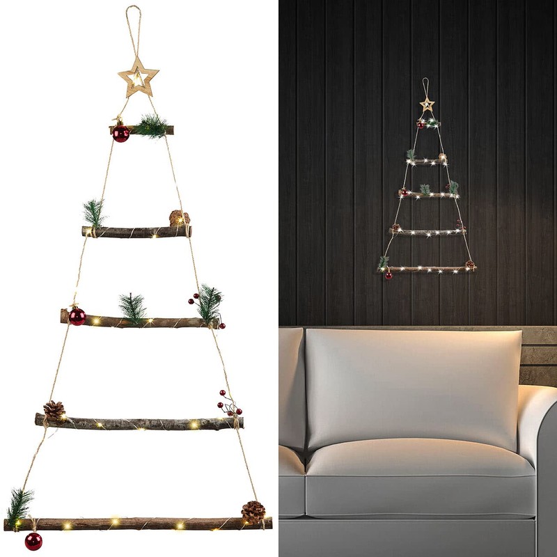infactory Easter decoration: set of 2 decorative wooden ladders, 30
