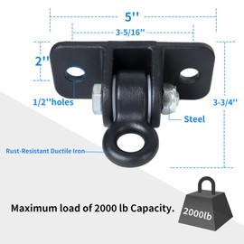 Heavy Duty Swing Hangers Swing Set Brackets - Porch Swing Hanging Kit with Swivel Hooks - 2 Pack for Playground, Yoga, Trapeze (Screws Included) Indoor/Outdoor Use