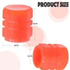 MEAJOO 8PCS Fluorescent Tire Valve Stem Caps, Luminous Car Tire Air Cap, Corrosion Resistant Leak-Proof Wheel Valve Cover, Universal for Cars, Trucks, Bikes, Motorcycles, Bicycles(Red)