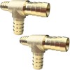 2pcs 5/8'' Hose Barb Tee T 3 Way Union Brass