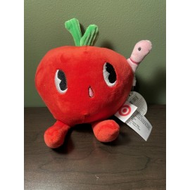 Target NWT APPLE PLUSH W/ WORM RETRO VEGGIE TARGET BULLSEYE SPRING 2025 SOFT CUTE