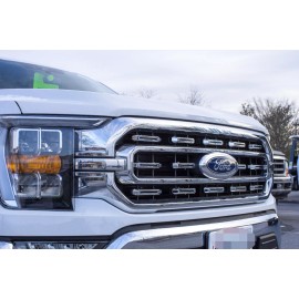 CheroCar Black Front Grill Cover Trim For Ford F150 2021-2023 XLT Accessories