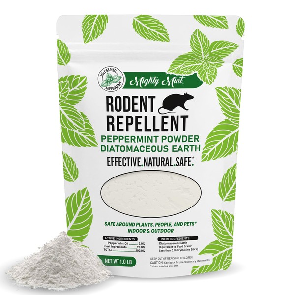 Rodent Repellent, Diatomaceous Earth Peppermint Powder, 1 lb