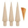 PLLDVEFD 3 Pieces Wooden Conical Mold, Ice Cream Cone Mold,