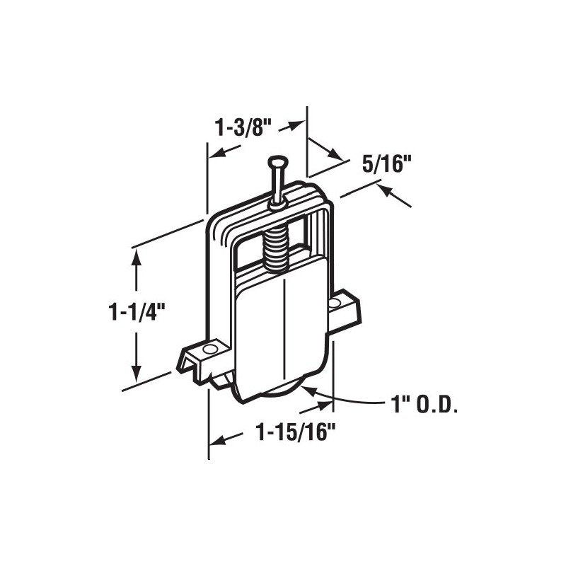 Prime-Line B 691 1 In. Nylon Sliding Screen Door Roller