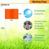 50Pack Orange Marking Flags, JIZHGRAD 15x4x5 Inch Marker Flags Use