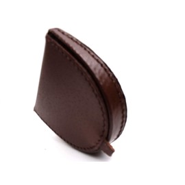 Mens Real Leather Coin Tray Purse LARGE 8cm x 9cm Coins Pouch Wallet (Light Brown)