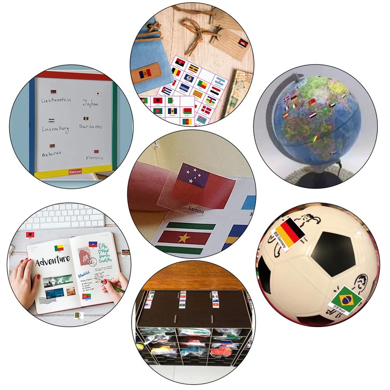 Taicols 384 Pcs World Flags Stickers, 192 Countries Waterproof PVC