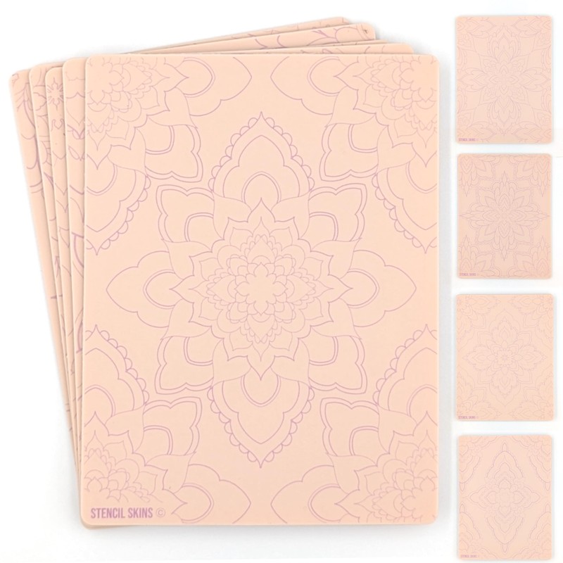 Pre-Printed Tattoo Practice Skins with Stencils | 3mm Fake Skins