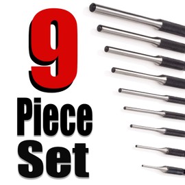 Tuffman Tools, Roll Pin Punch Set with Soft Mallet - 1/16" - 5/16" Professional 10pcs Removing Repair Gunsmithing Tools with Storage Pouch for Precision Watch Repair, Jewelry and Craft