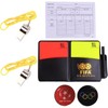 Referee Set, Referee Cards, with 2 Metal Referee Whistle with