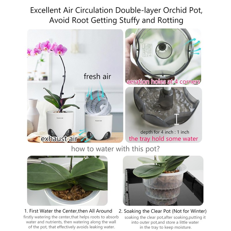 Meshpot 10 cm Orchid Pots with Holes, Set of 2,