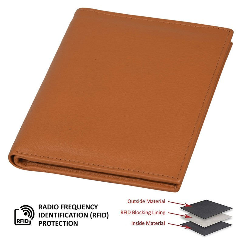 Leatherboss Genuine Leather RFID blocking Hipster Tall Credit Card Holder