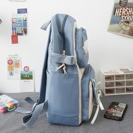 Backpack Cute Anime Student Schoolbag Cartoon Casual Travel Bag for Boys and Girls School Season Backpack (Blue)