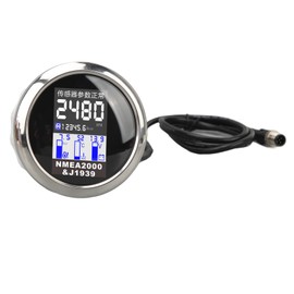 85MM Boat Tachometer for NMEA2000 J1939 Protocol DC9 to 32V Water Temp Oil Pressure Voltage Meter for RV Yacht Car Black Dial