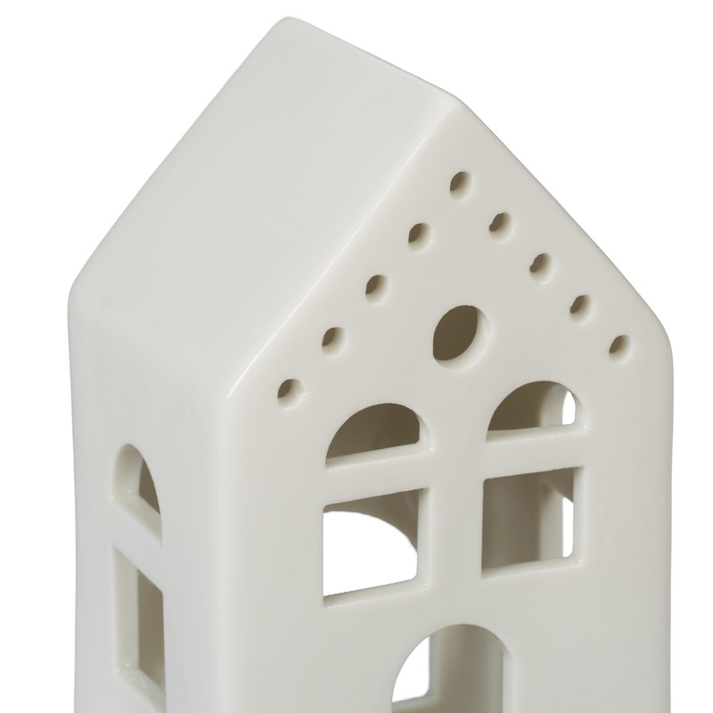 Relaxdays Ceramic Tea Light House, Light House for 1 Tea