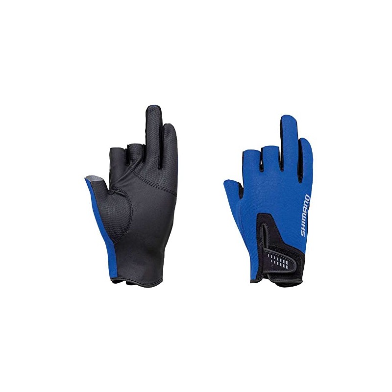 Shimano GL-091Q Pearl Fit Gloves, 3-Cut Blue, XL