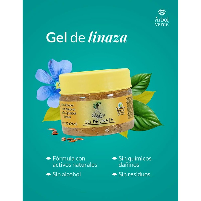 Gel fijador Árbol Verde con Extracto de Linaza 100g
